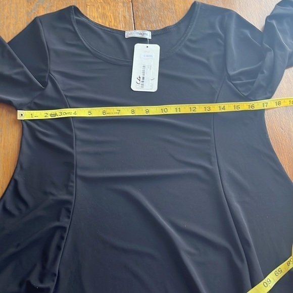 NWT Magna Fit and Flare Black Dress Size 14/16 Knit Fabric - Picture 9 of 12
